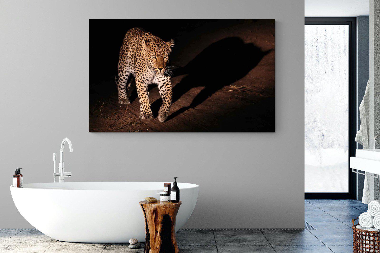 Night Leopard-Wall_Art-180 x 110cm-Mounted Canvas-No Frame-Pixalot