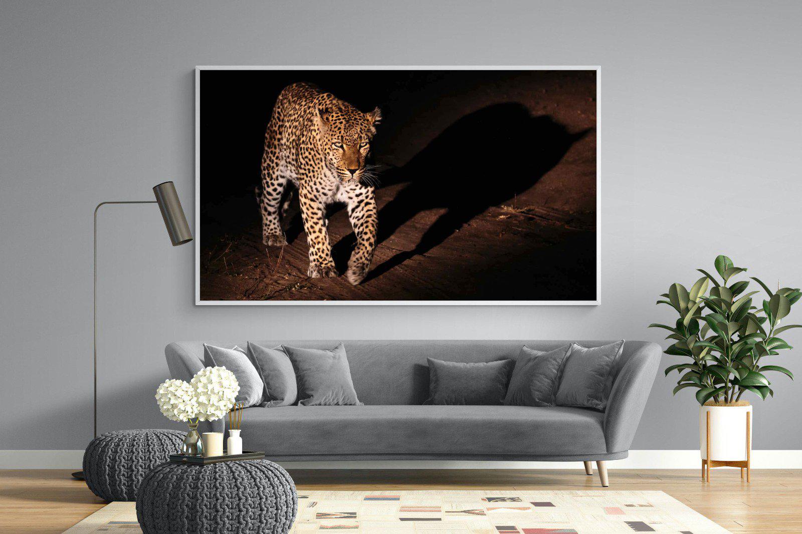 Night Leopard-Wall_Art-220 x 130cm-Mounted Canvas-White-Pixalot