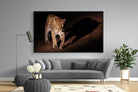 Night Leopard-Wall_Art-220 x 130cm-Mounted Canvas-Black-Pixalot