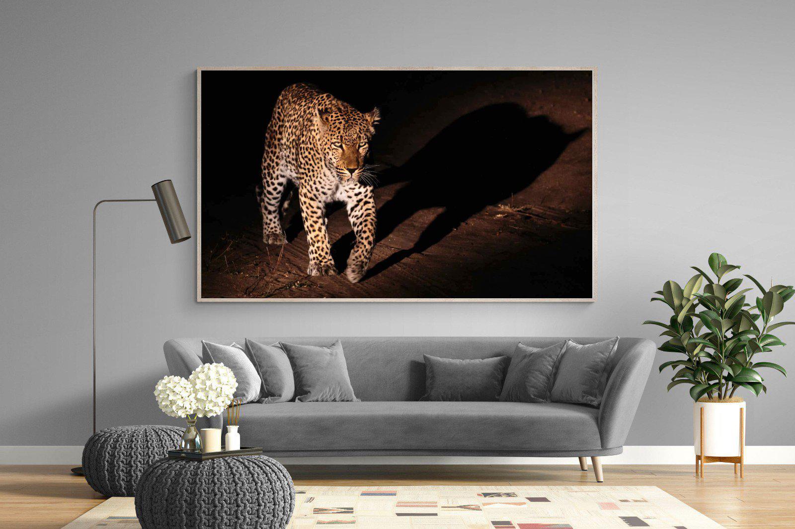 Night Leopard-Wall_Art-220 x 130cm-Mounted Canvas-Wood-Pixalot