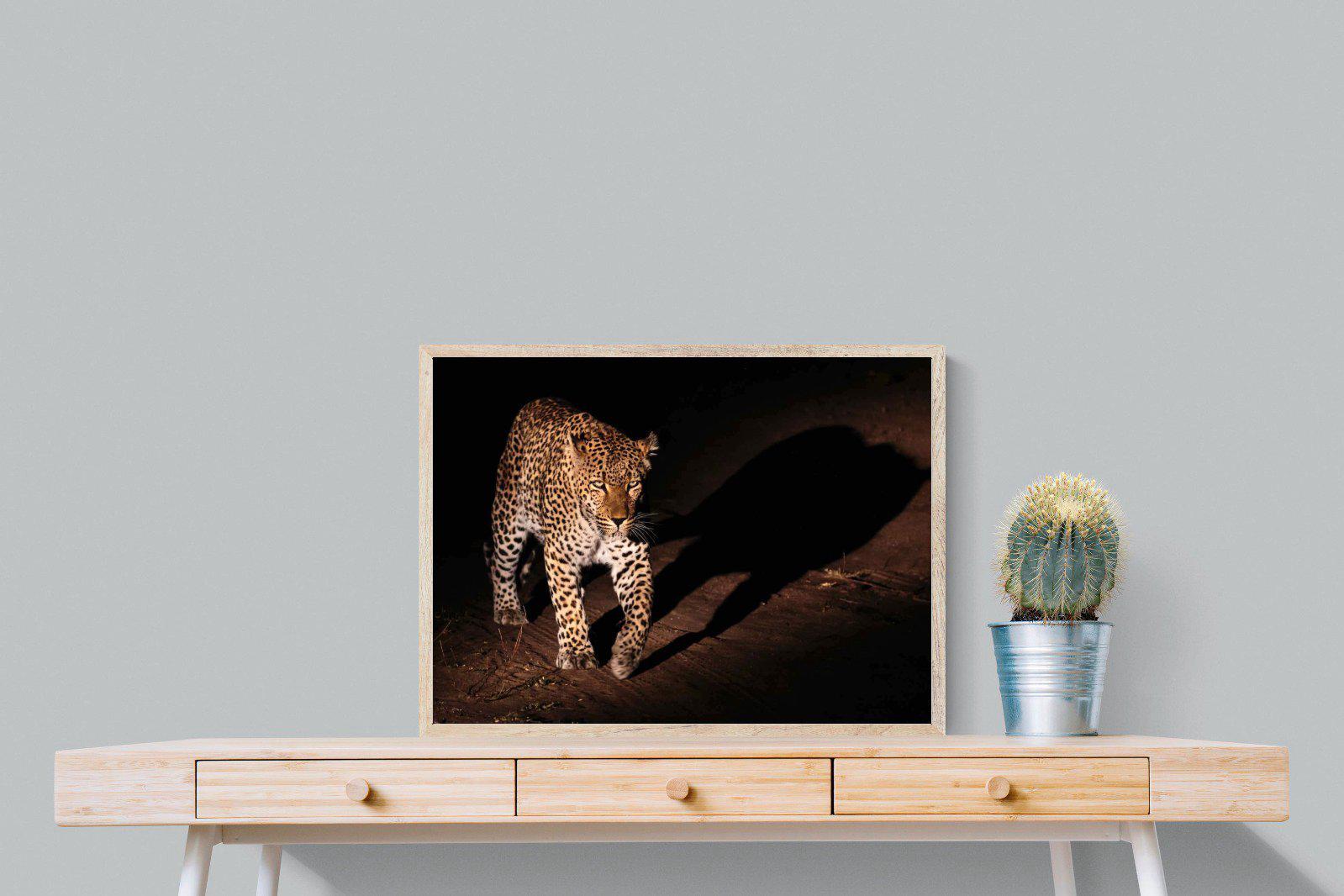 Night Leopard-Wall_Art-80 x 60cm-Mounted Canvas-Wood-Pixalot