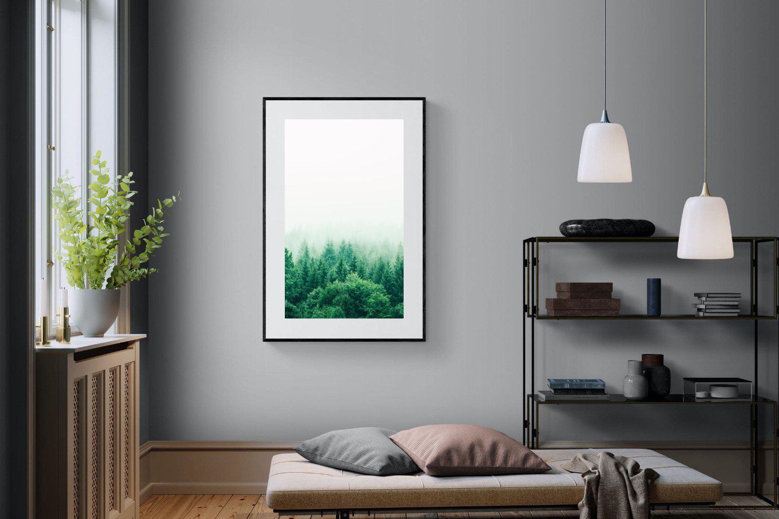 Nordic Forest-Wall_Art-100 x 150cm-Framed Print-Black-Pixalot