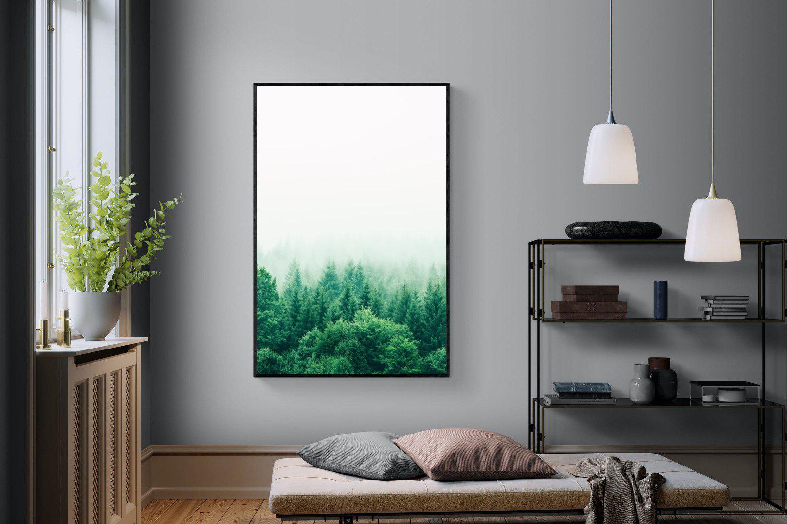 Nordic Forest-Wall_Art-120 x 180cm-Mounted Canvas-Black-Pixalot