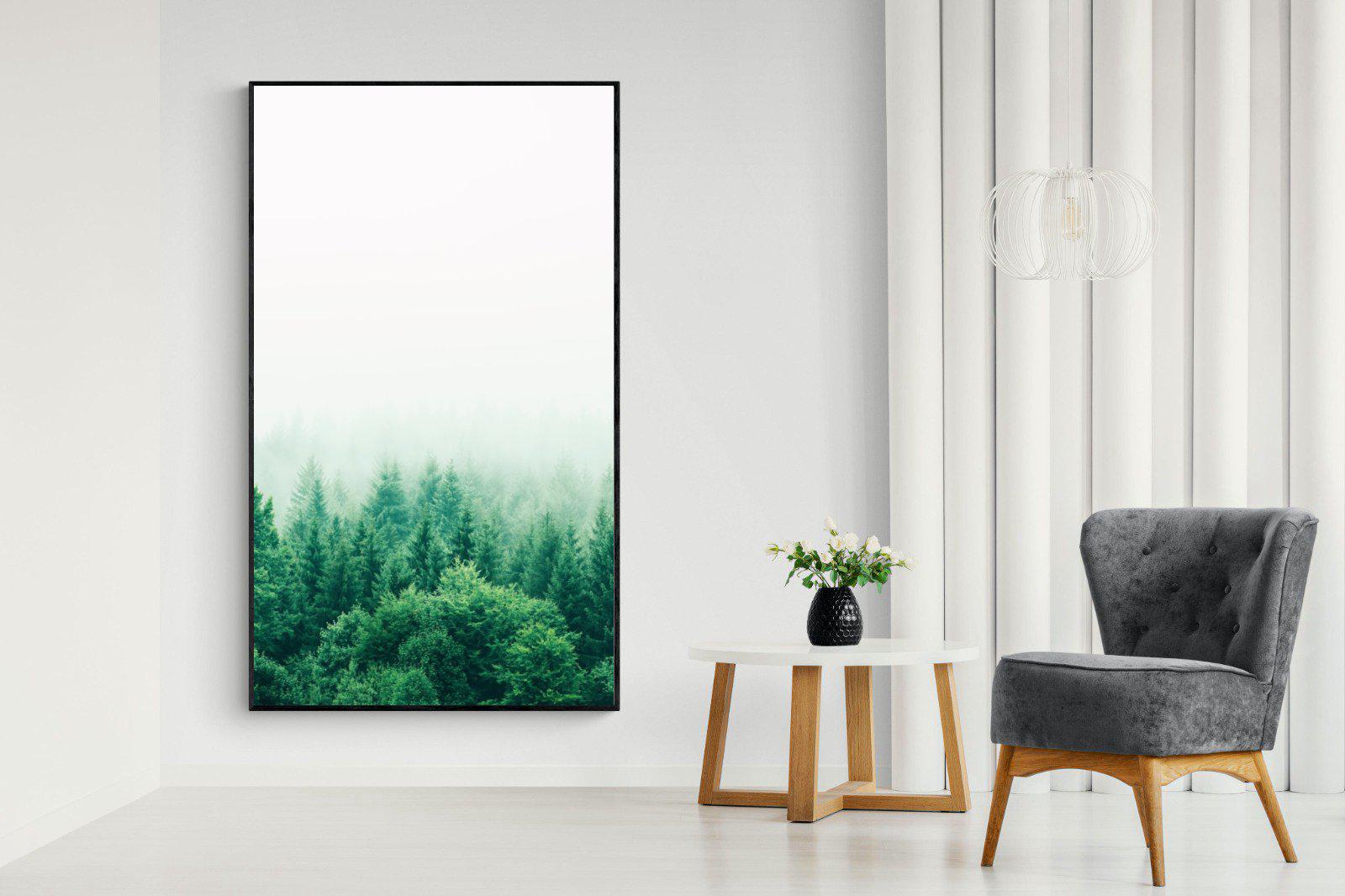 Nordic Forest-Wall_Art-130 x 220cm-Mounted Canvas-Black-Pixalot