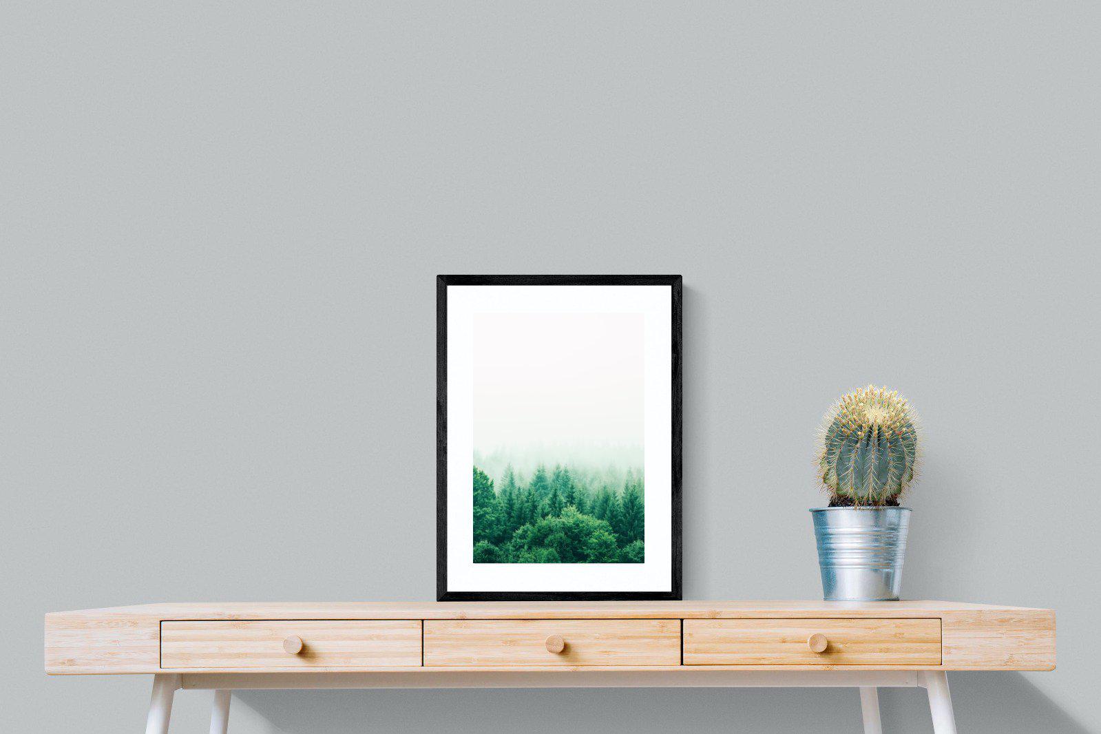 Nordic Forest-Wall_Art-45 x 60cm-Framed Print-Black-Pixalot