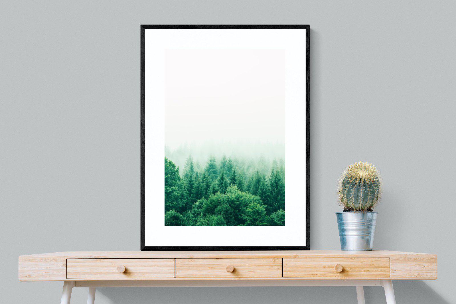 Nordic Forest-Wall_Art-75 x 100cm-Framed Print-Black-Pixalot