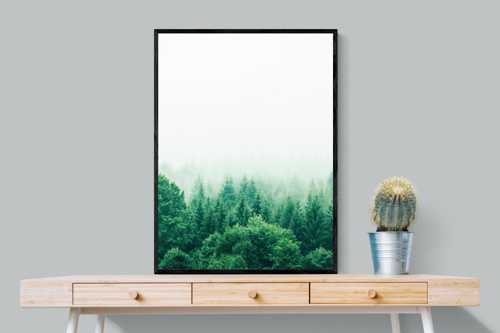 Nordic Forest-Wall_Art-75 x 100cm-Mounted Canvas-Black-Pixalot