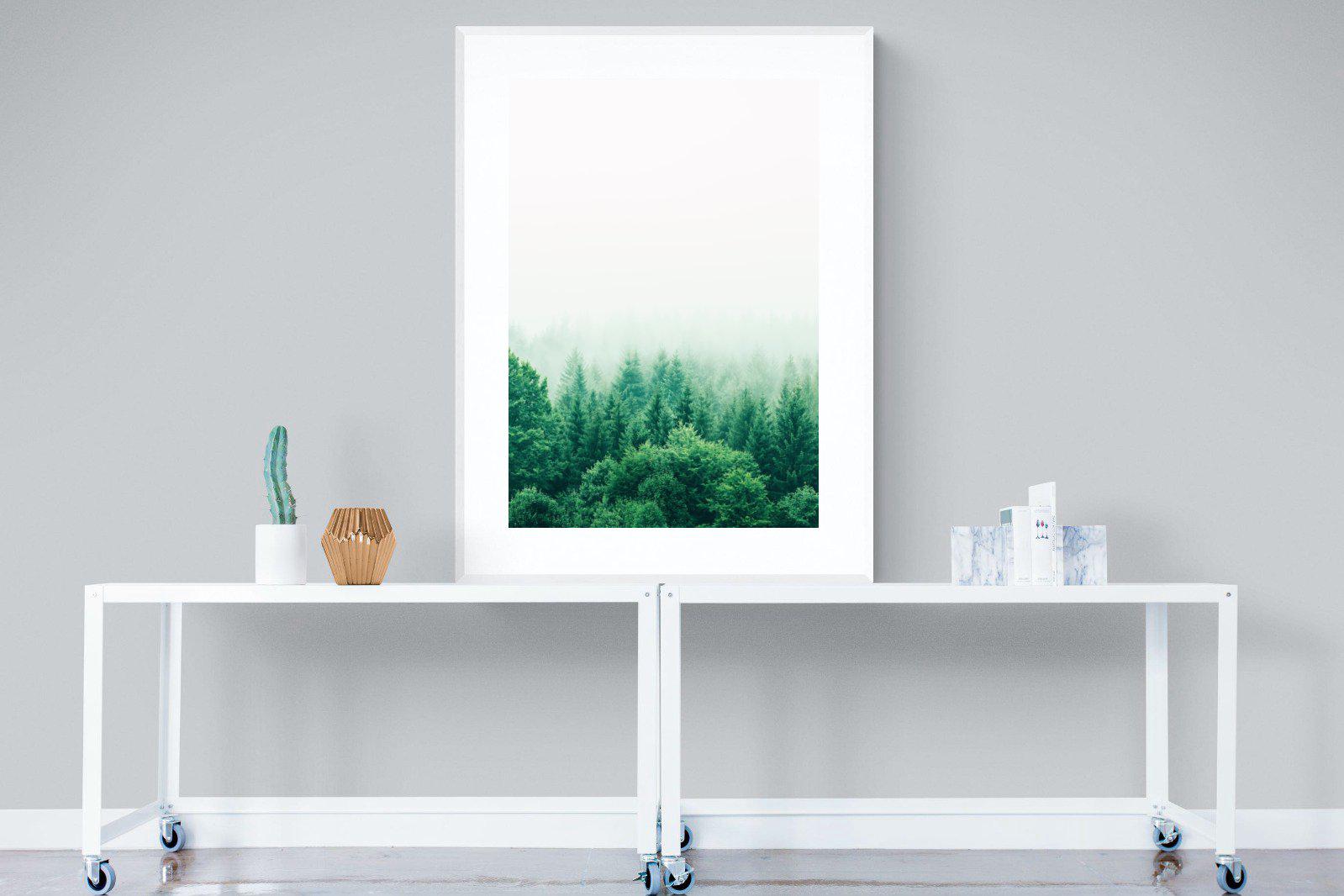 Nordic Forest-Wall_Art-90 x 120cm-Framed Print-White-Pixalot