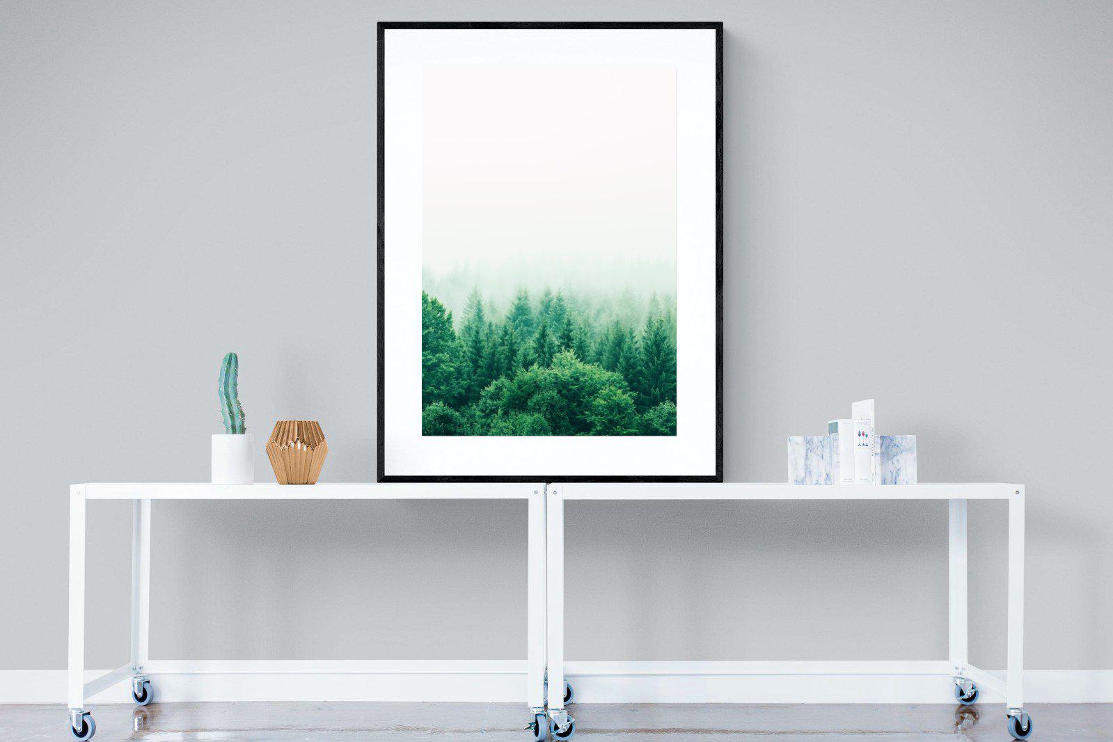 Nordic Forest-Wall_Art-90 x 120cm-Framed Print-Black-Pixalot