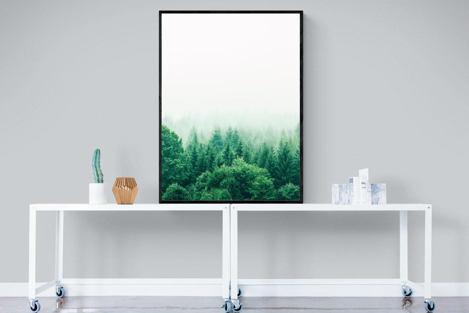 Nordic Forest-Wall_Art-90 x 120cm-Mounted Canvas-Black-Pixalot