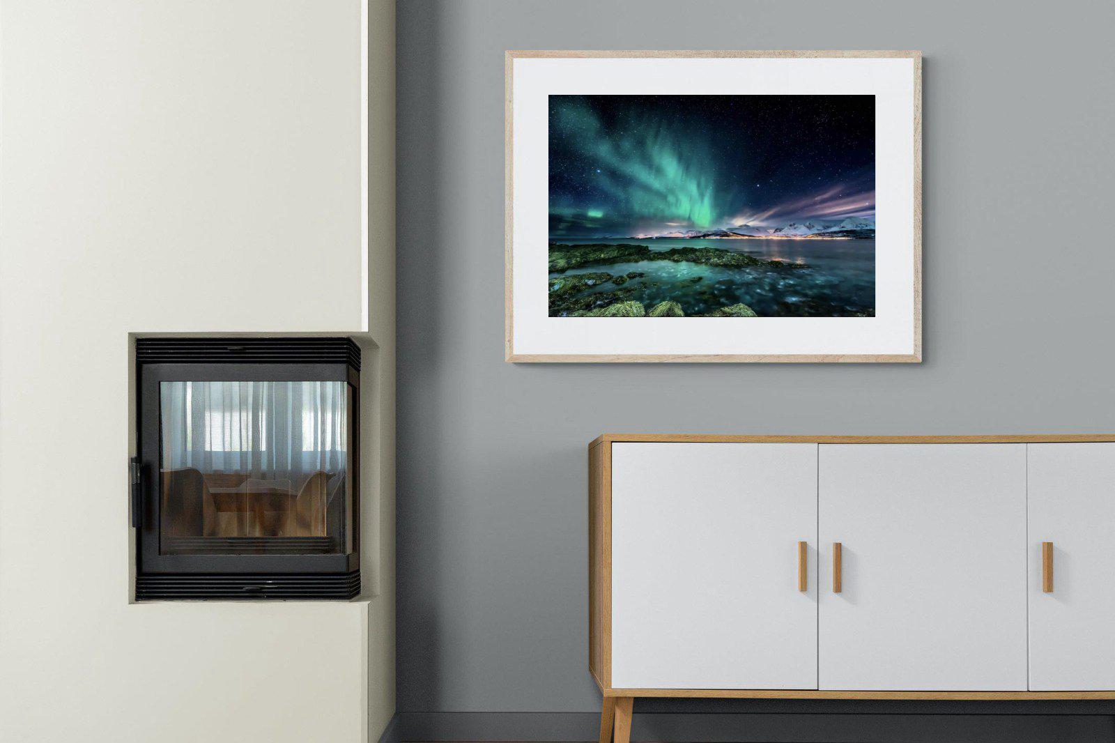 Northern Lights-Wall_Art-100 x 75cm-Framed Print-Wood-Pixalot