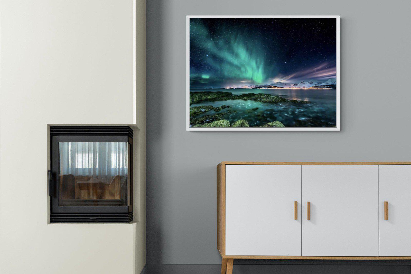 Northern Lights-Wall_Art-100 x 75cm-Mounted Canvas-White-Pixalot