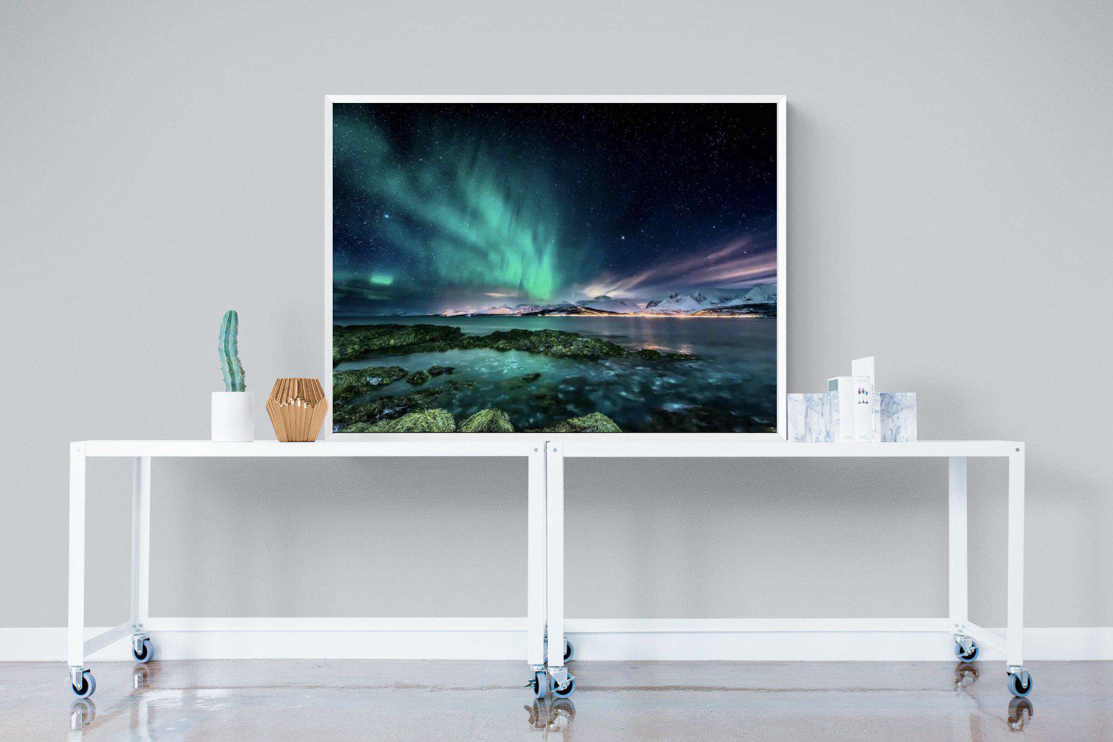 Northern Lights-Wall_Art-120 x 90cm-Mounted Canvas-White-Pixalot