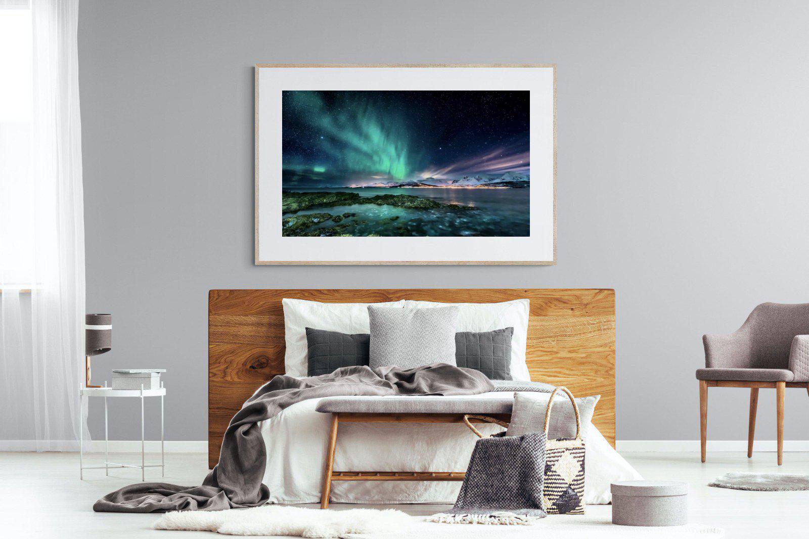 Northern Lights-Wall_Art-150 x 100cm-Framed Print-Wood-Pixalot