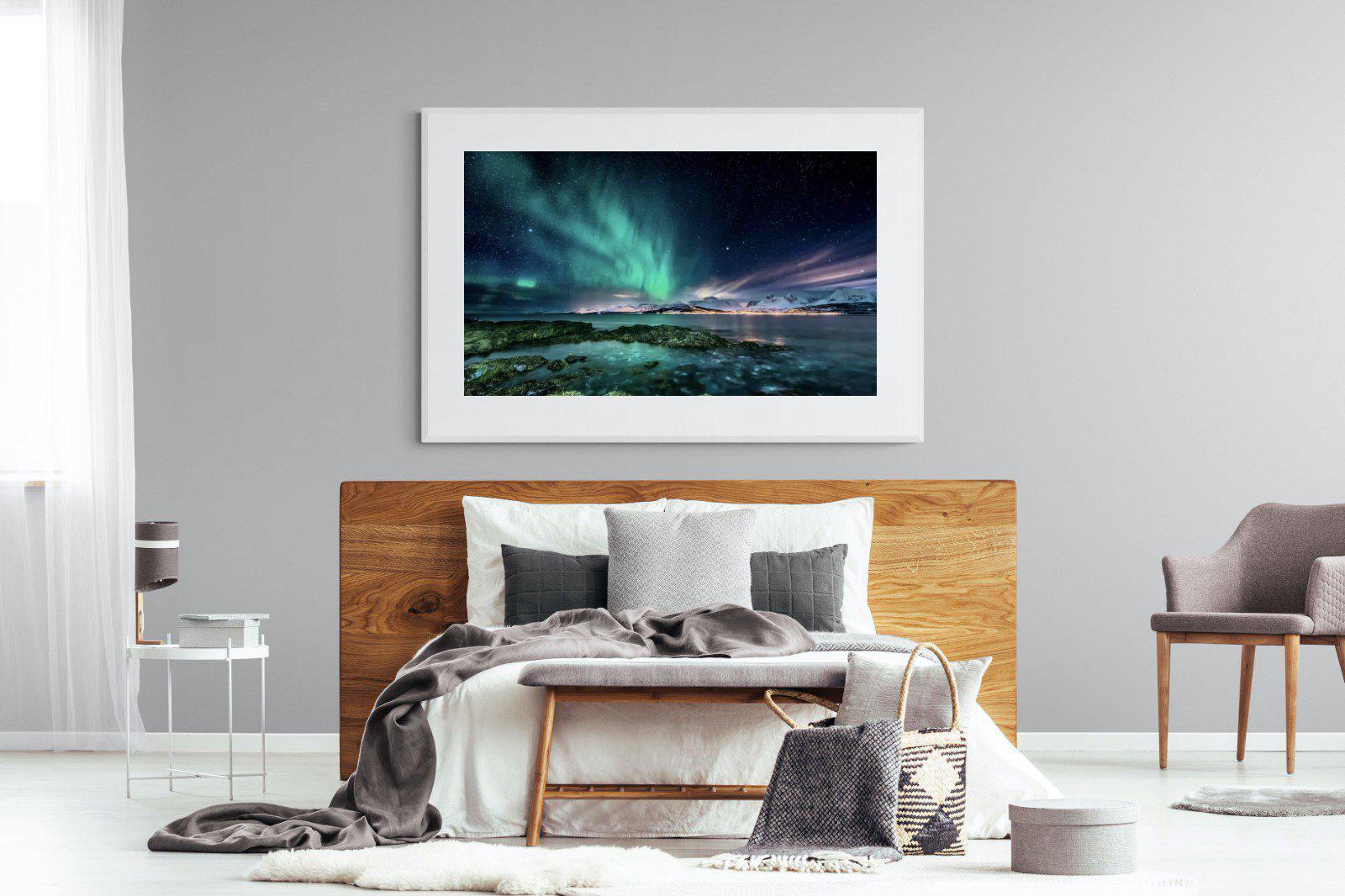 Northern Lights-Wall_Art-150 x 100cm-Framed Print-White-Pixalot
