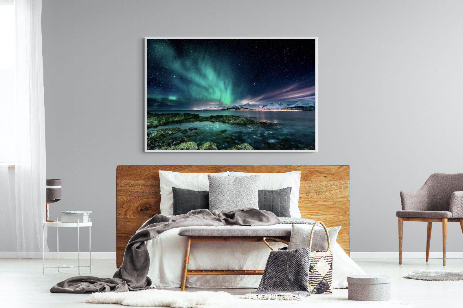 Northern Lights-Wall_Art-150 x 100cm-Mounted Canvas-White-Pixalot