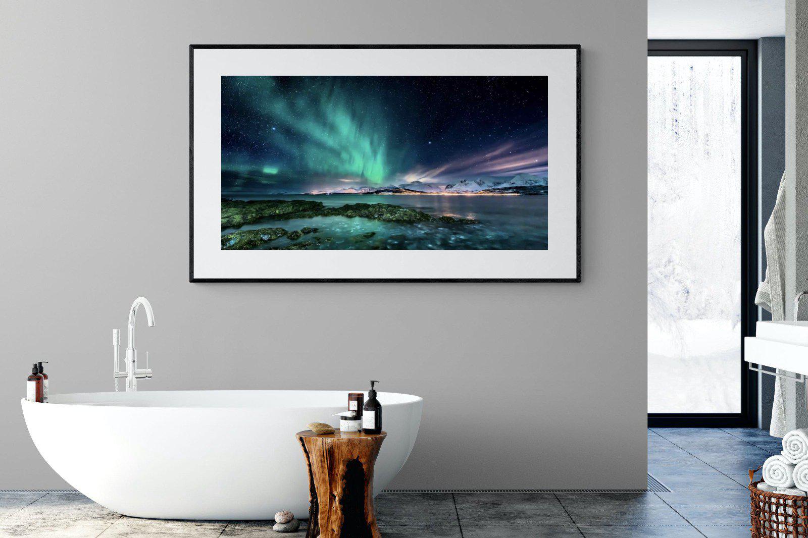 Northern Lights-Wall_Art-180 x 110cm-Framed Print-Black-Pixalot