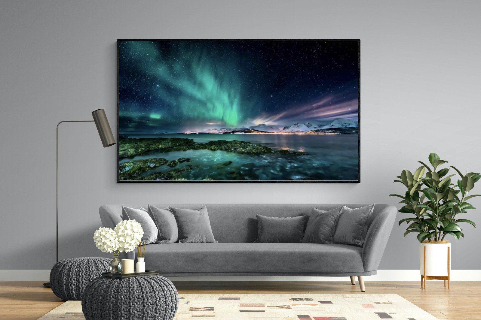 Northern Lights-Wall_Art-220 x 130cm-Mounted Canvas-Black-Pixalot