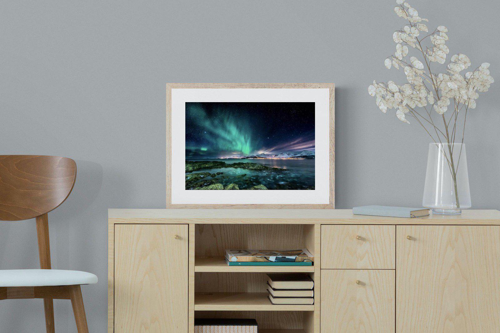 Northern Lights-Wall_Art-60 x 45cm-Framed Print-Wood-Pixalot