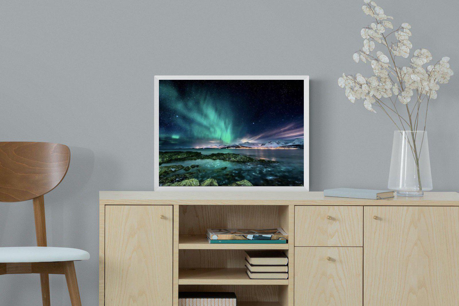 Northern Lights-Wall_Art-60 x 45cm-Mounted Canvas-White-Pixalot