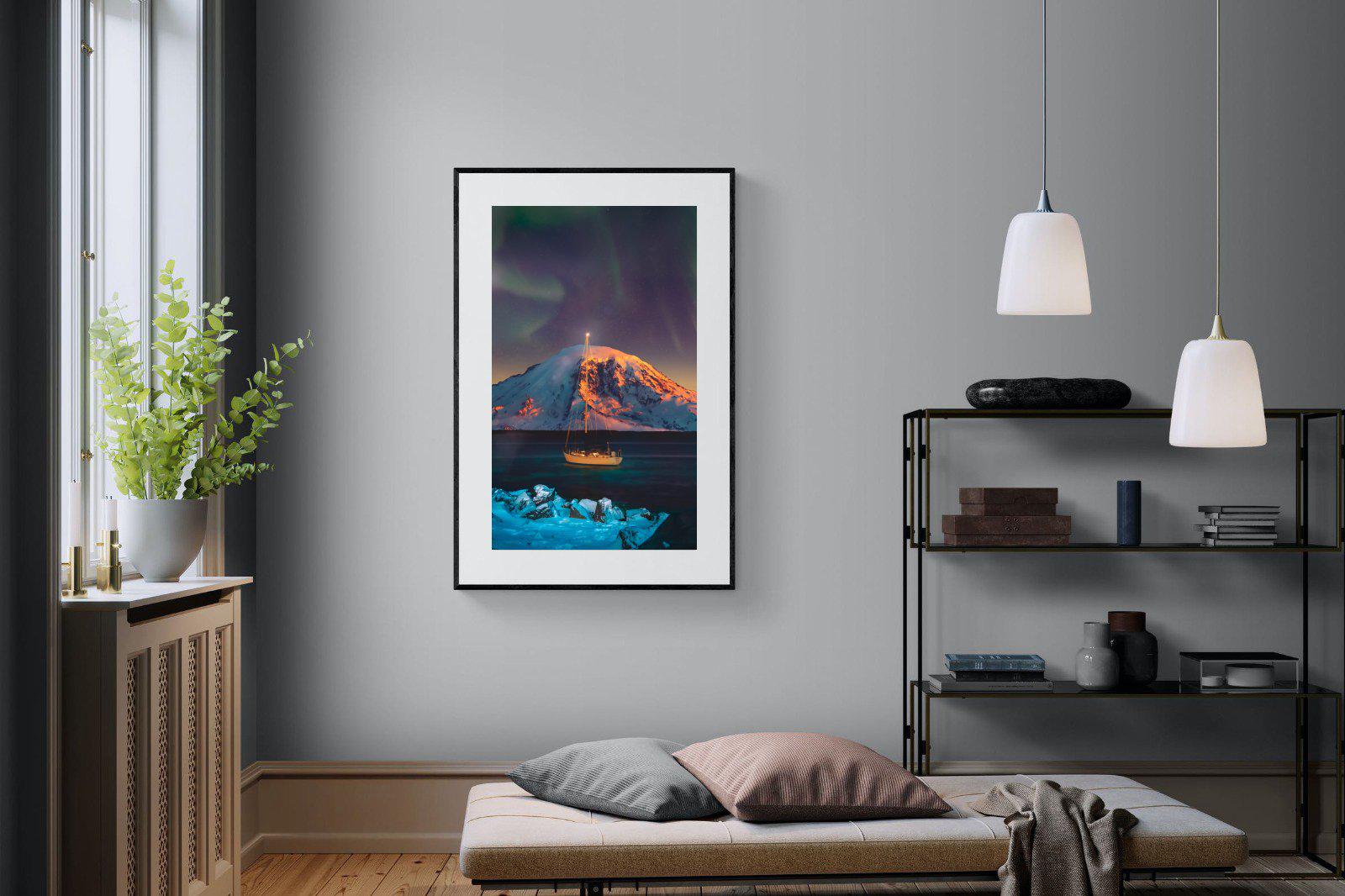 Northern Lights Voyage-Wall_Art-100 x 150cm-Framed Print-Black-Pixalot
