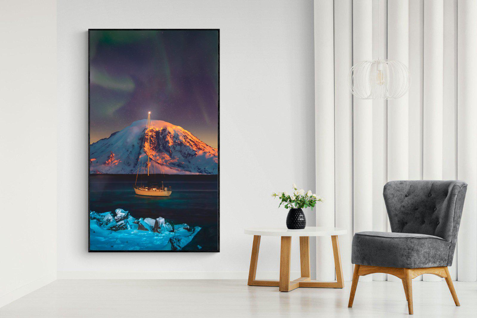 Northern Lights Voyage-Wall_Art-130 x 220cm-Mounted Canvas-Black-Pixalot