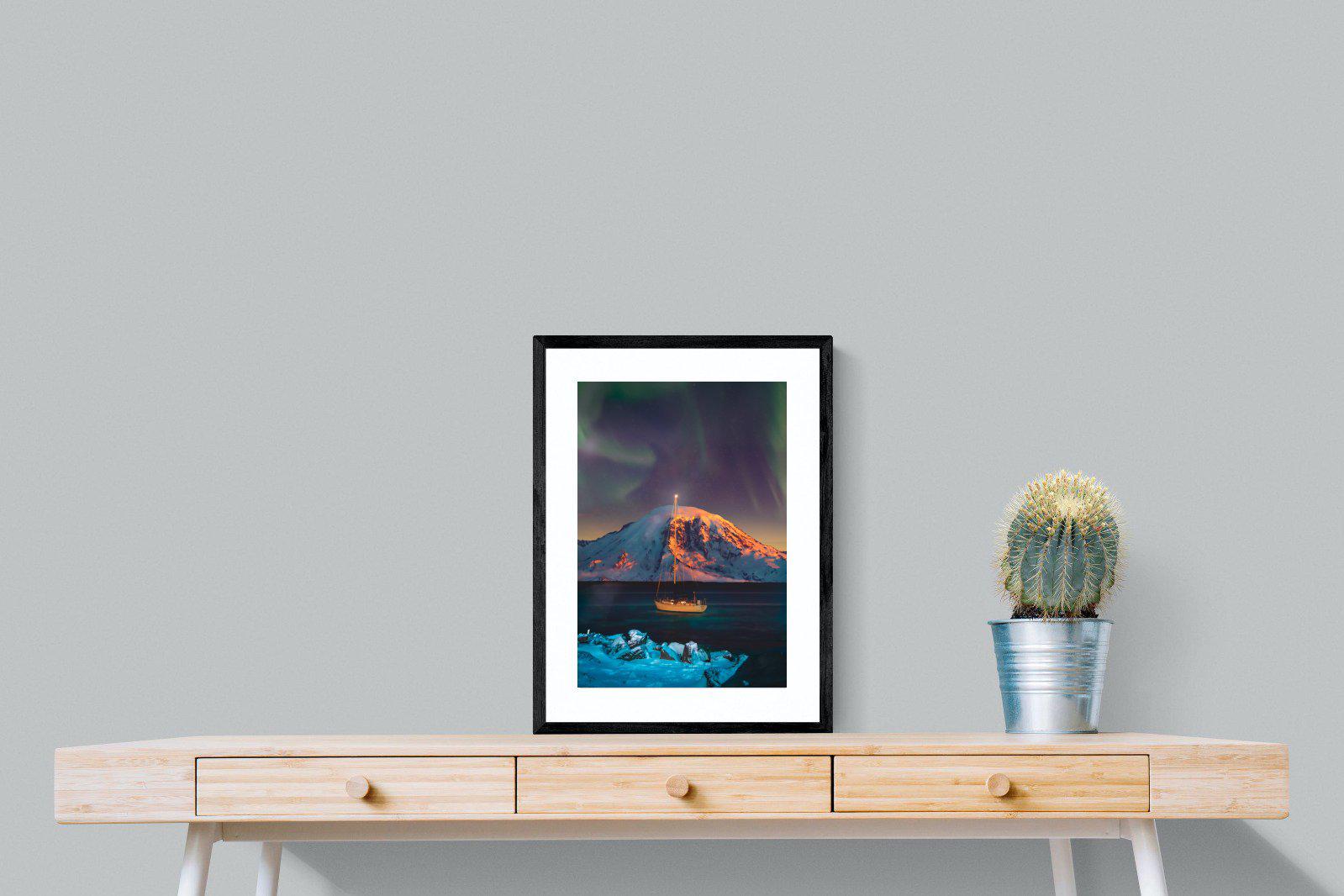 Northern Lights Voyage-Wall_Art-45 x 60cm-Framed Print-Black-Pixalot
