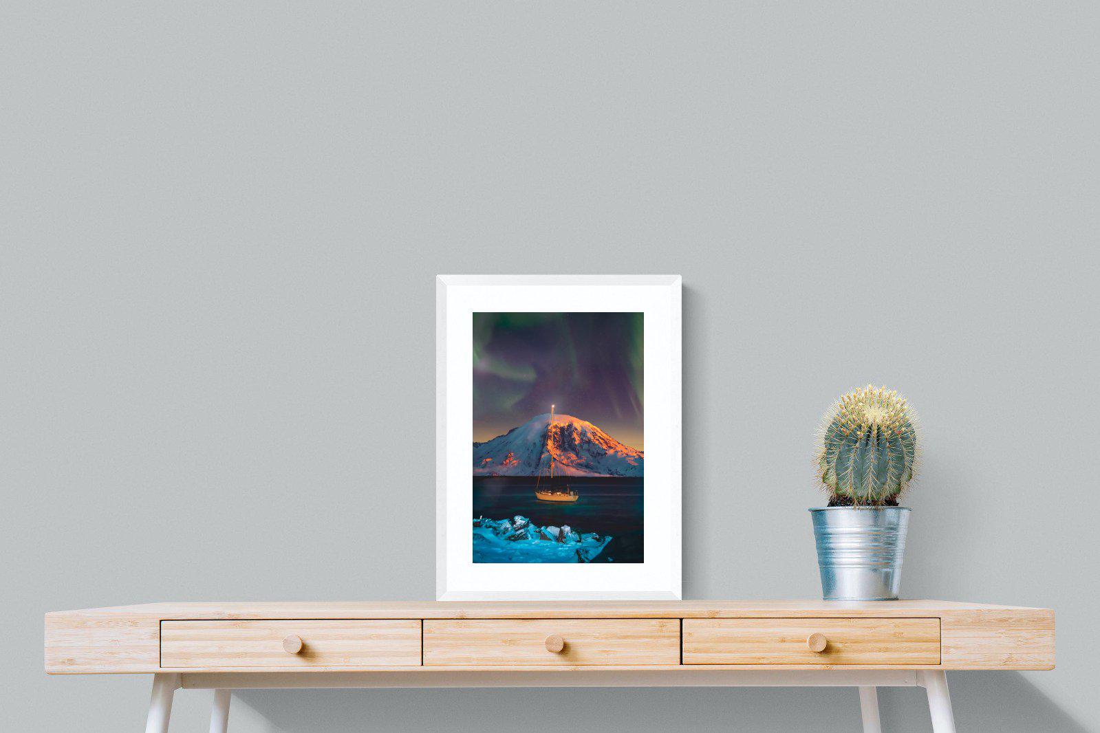 Northern Lights Voyage-Wall_Art-45 x 60cm-Framed Print-White-Pixalot