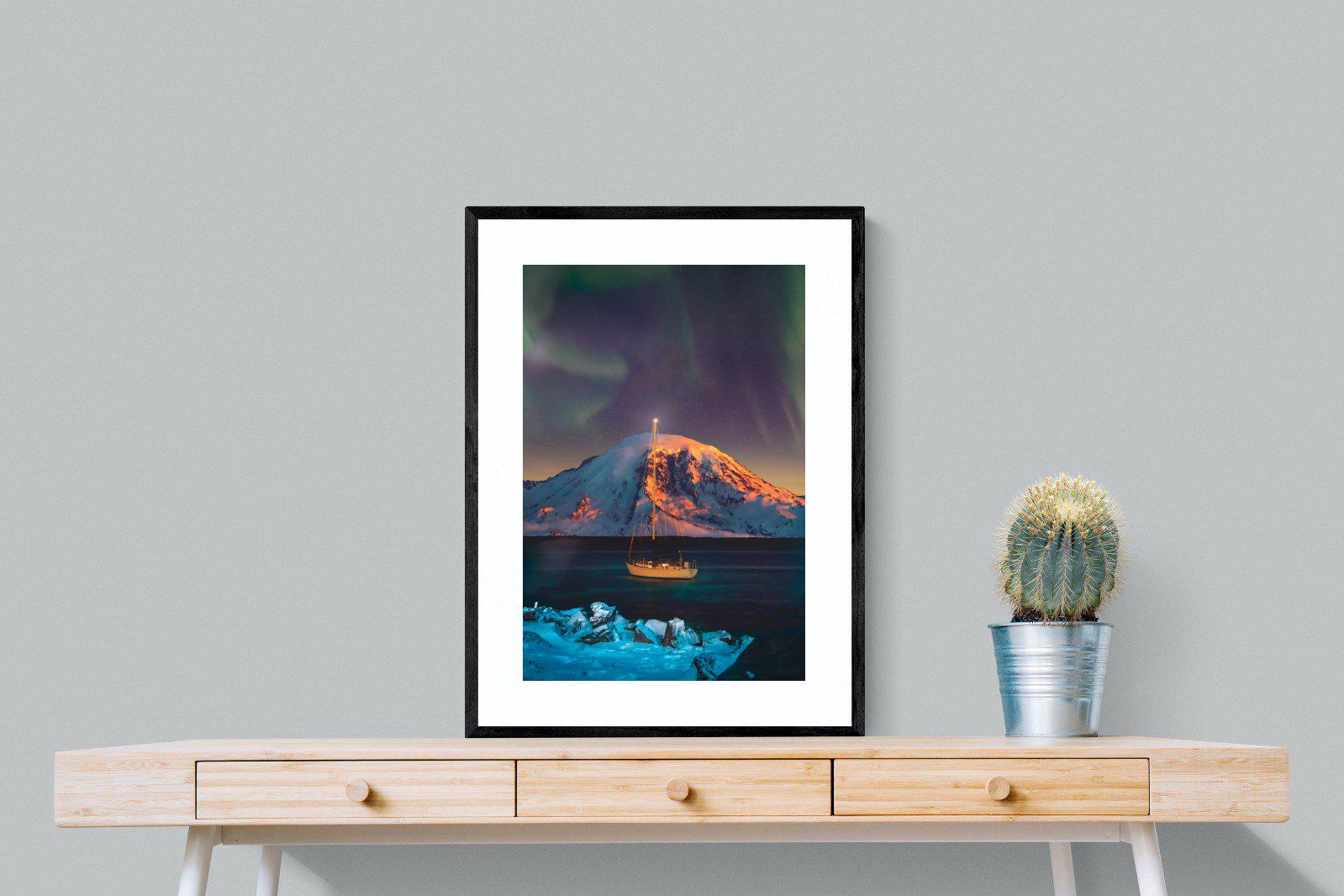 Northern Lights Voyage-Wall_Art-60 x 80cm-Framed Print-Black-Pixalot