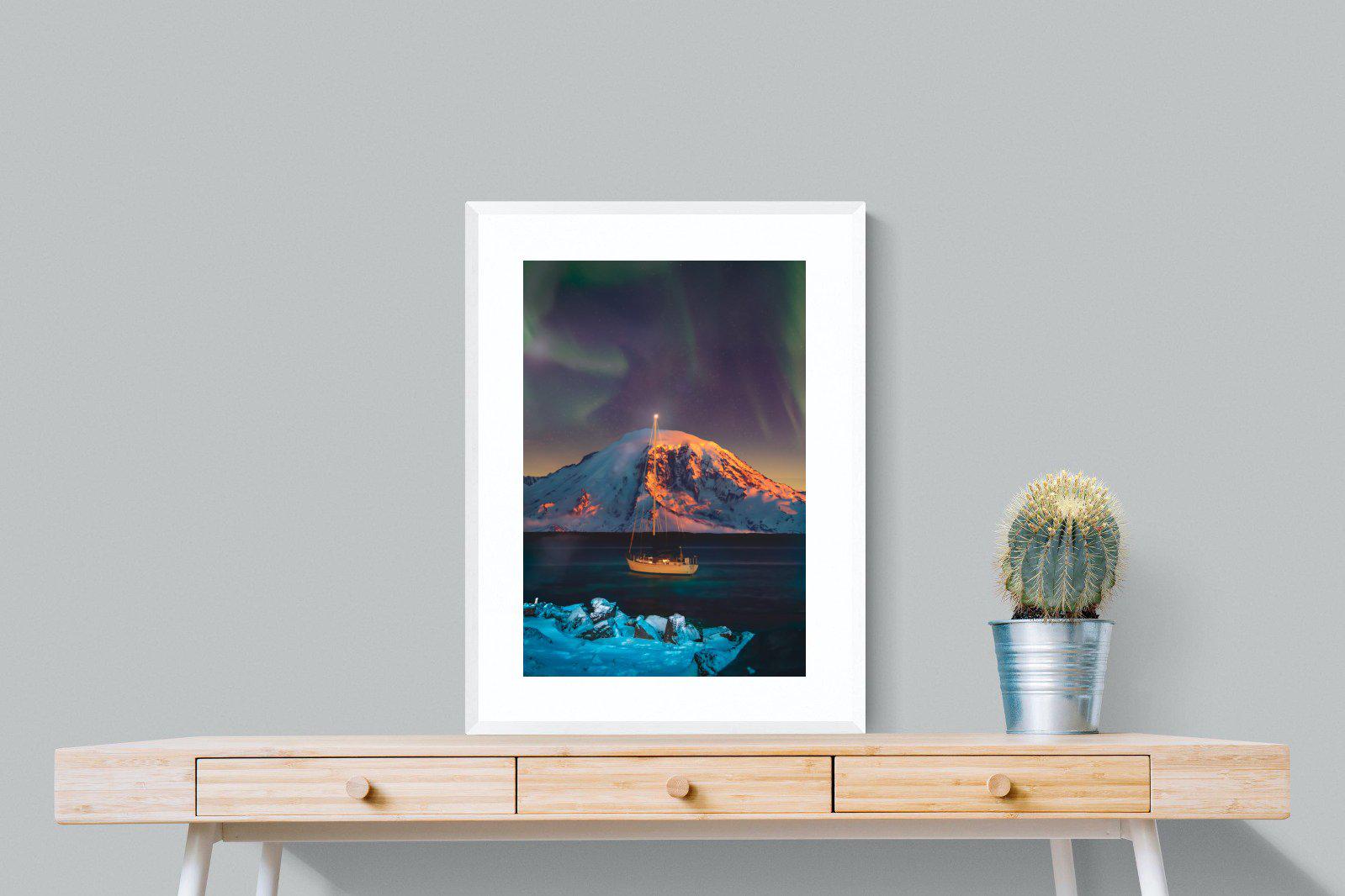 Northern Lights Voyage-Wall_Art-60 x 80cm-Framed Print-White-Pixalot