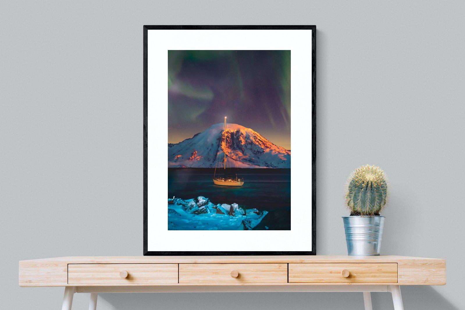 Northern Lights Voyage-Wall_Art-75 x 100cm-Framed Print-Black-Pixalot