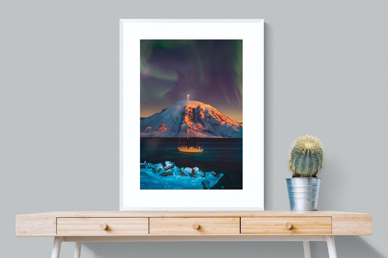 Northern Lights Voyage-Wall_Art-75 x 100cm-Framed Print-White-Pixalot