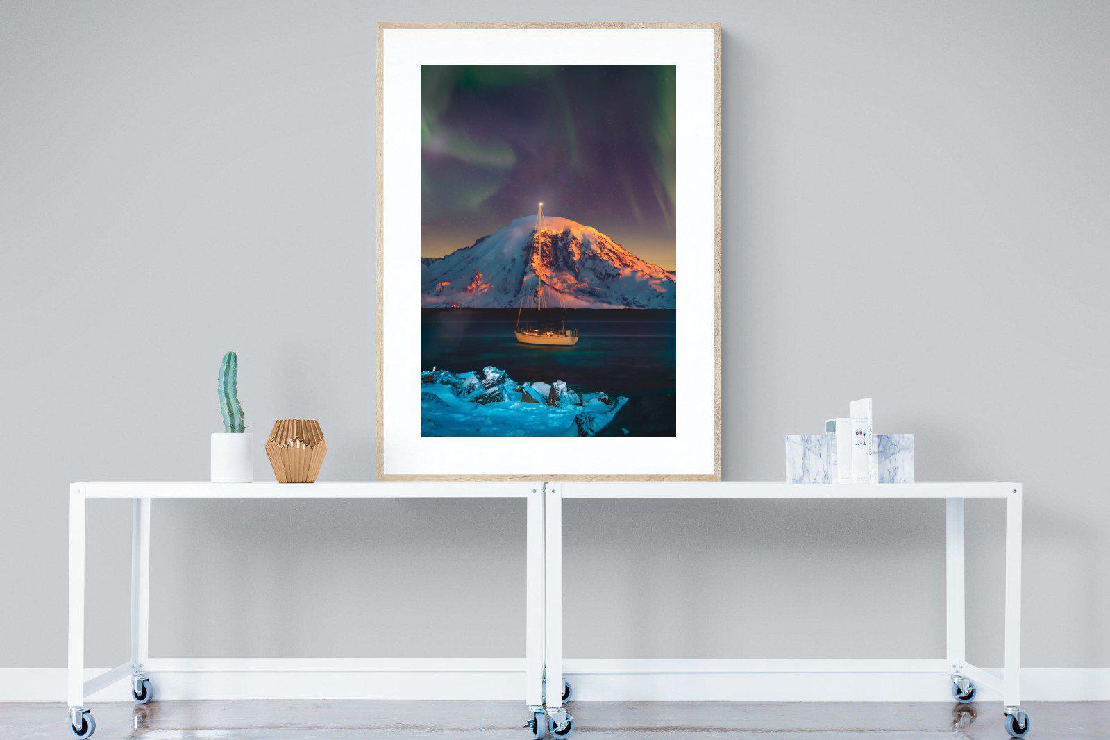 Northern Lights Voyage-Wall_Art-90 x 120cm-Framed Print-Wood-Pixalot