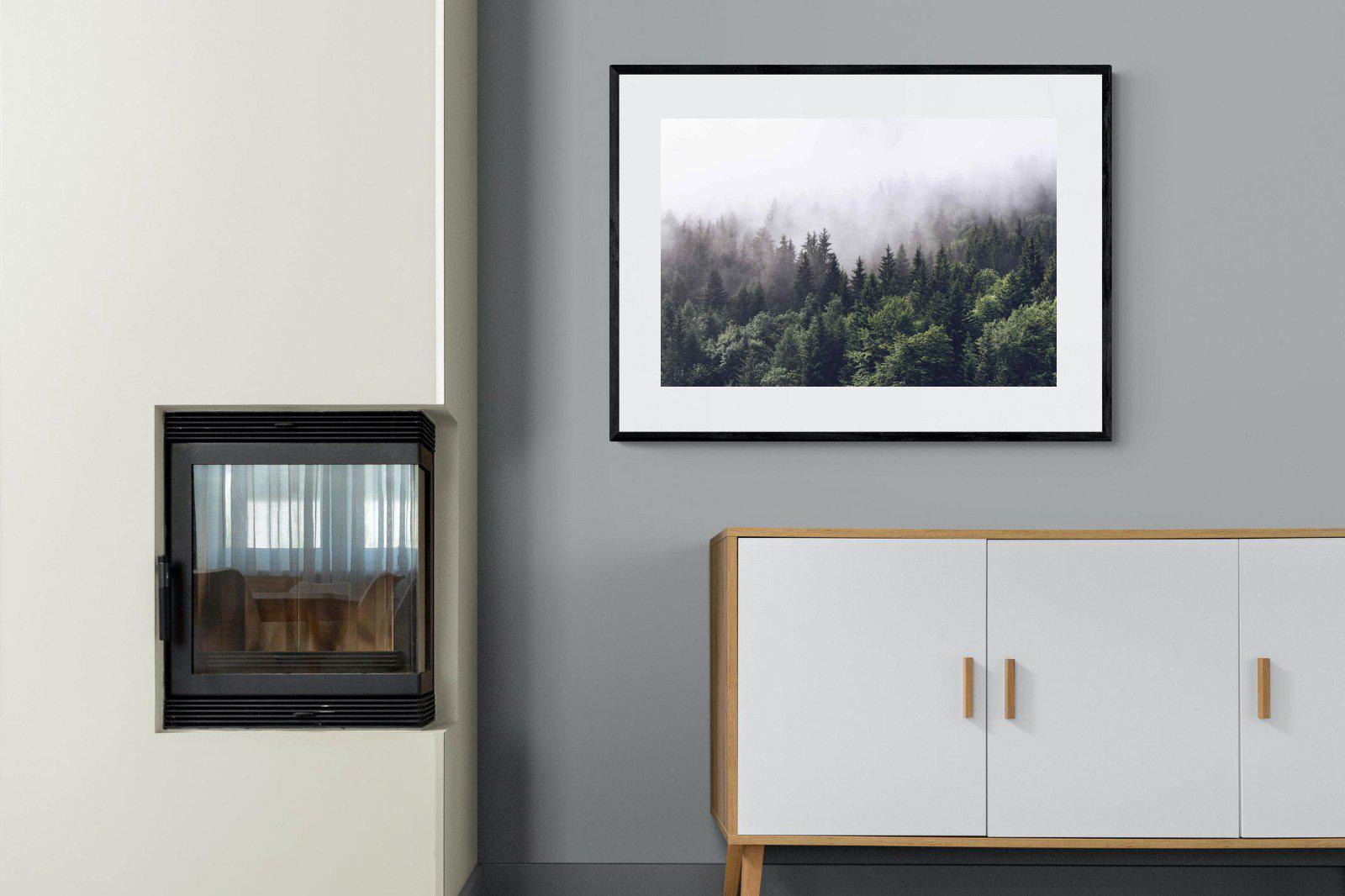 Norwegian Forest-Wall_Art-100 x 75cm-Framed Print-Black-Pixalot