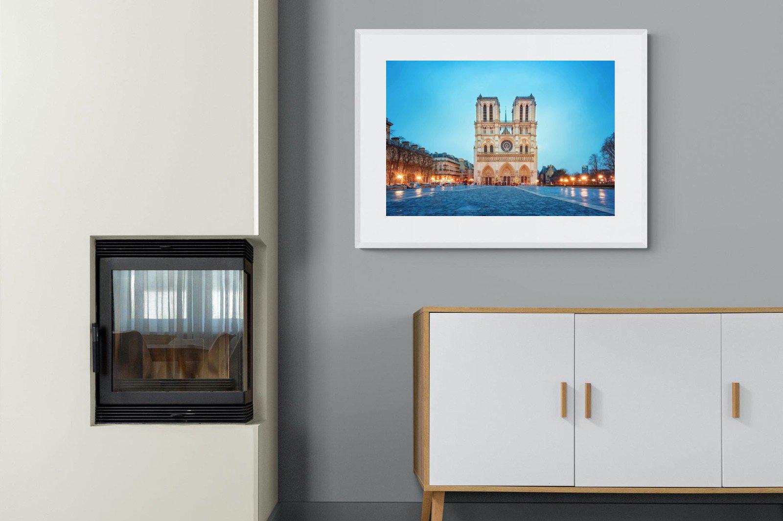 Notre-Dame-Wall_Art-100 x 75cm-Framed Print-White-Pixalot