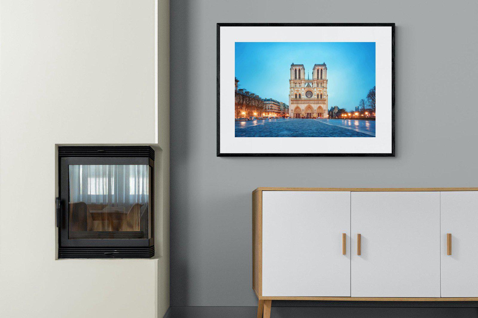 Notre-Dame-Wall_Art-100 x 75cm-Framed Print-Black-Pixalot