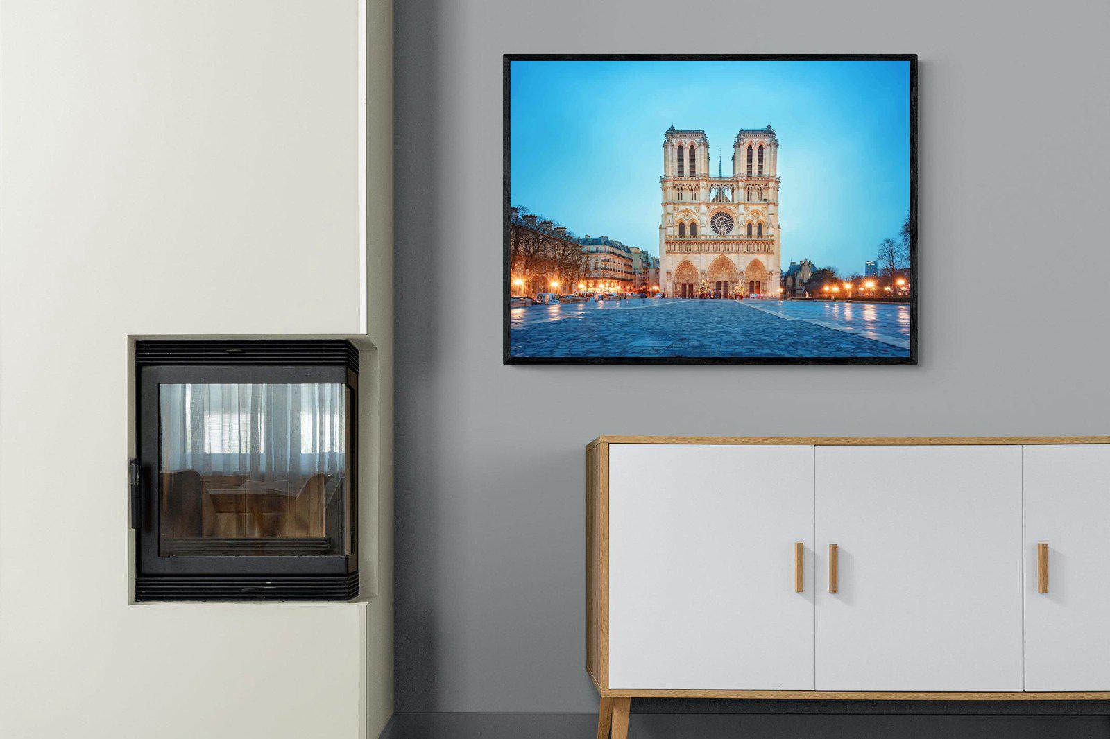 Notre-Dame-Wall_Art-100 x 75cm-Mounted Canvas-Black-Pixalot