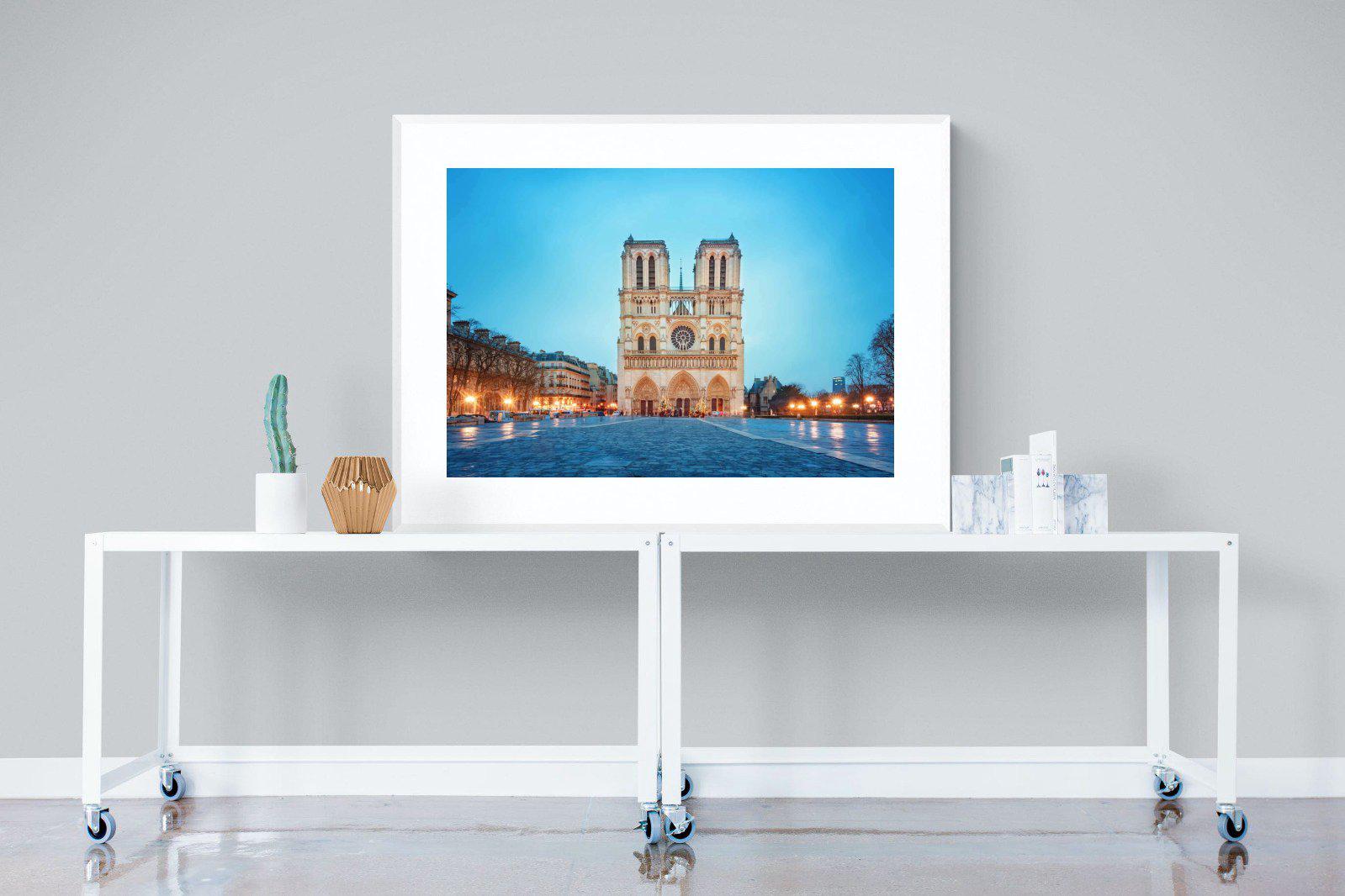 Notre-Dame-Wall_Art-120 x 90cm-Framed Print-White-Pixalot