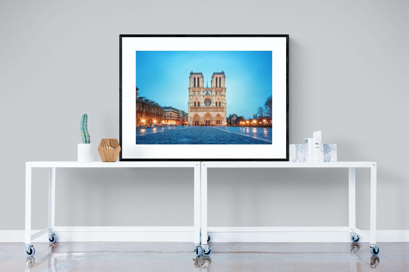 Notre-Dame-Wall_Art-120 x 90cm-Framed Print-Black-Pixalot