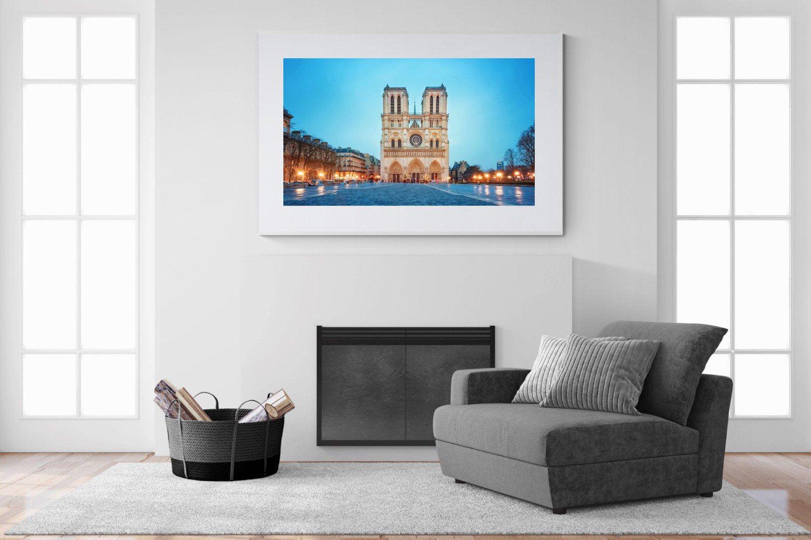 Notre-Dame-Wall_Art-150 x 100cm-Framed Print-White-Pixalot