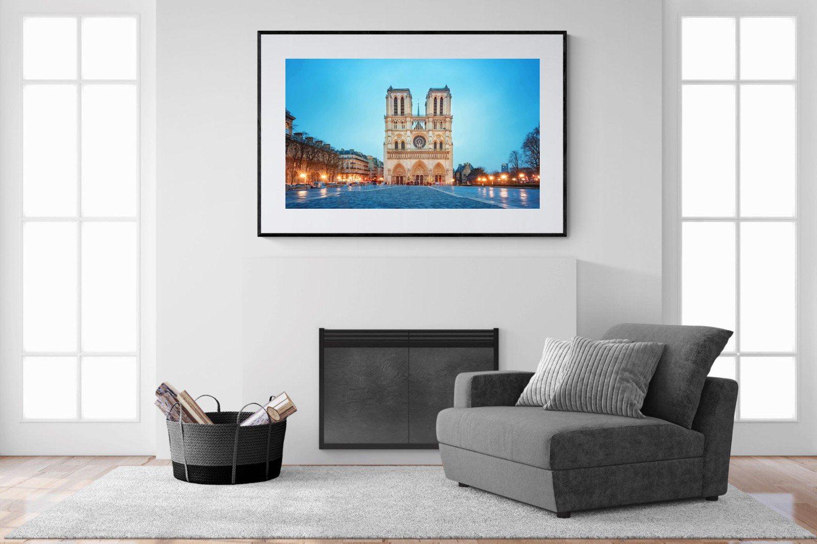 Notre-Dame-Wall_Art-150 x 100cm-Framed Print-Black-Pixalot