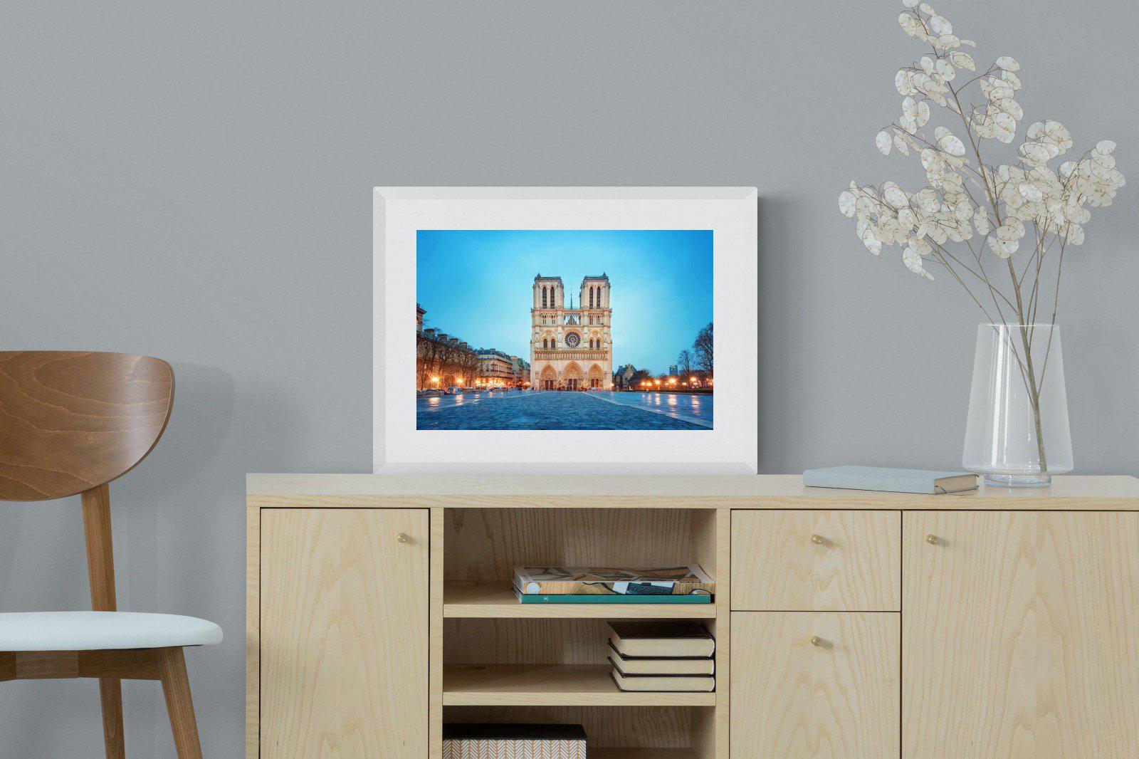 Notre-Dame-Wall_Art-60 x 45cm-Framed Print-White-Pixalot