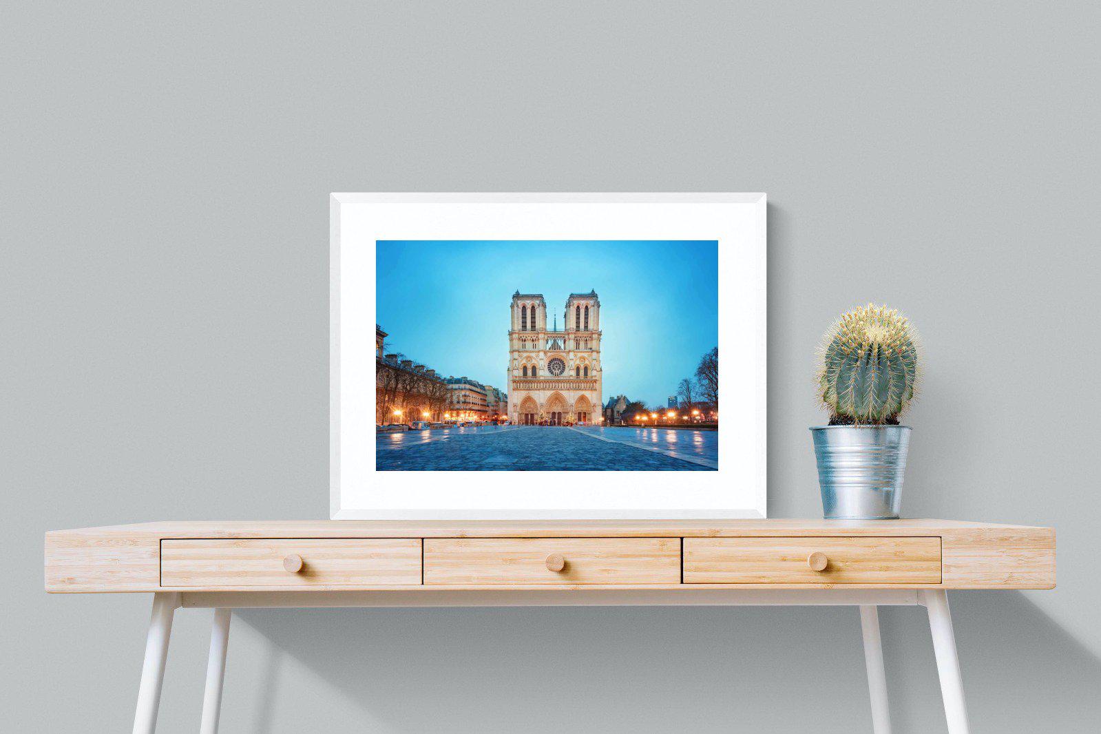 Notre-Dame-Wall_Art-80 x 60cm-Framed Print-White-Pixalot