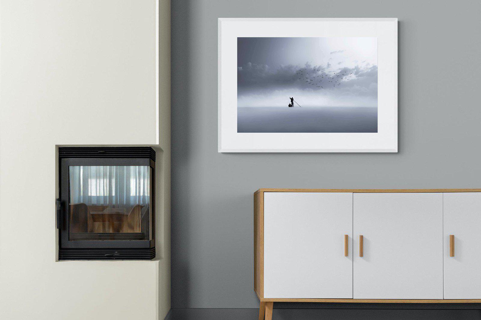 Oarsman-Wall_Art-100 x 75cm-Framed Print-White-Pixalot