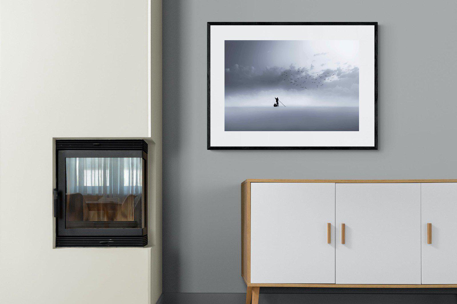 Oarsman-Wall_Art-100 x 75cm-Framed Print-Black-Pixalot