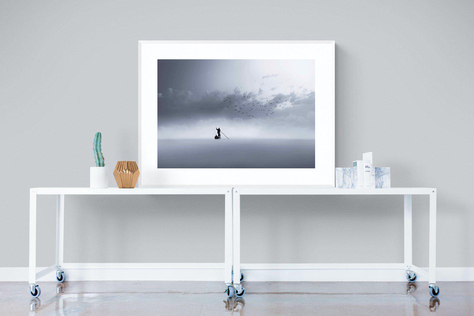 Oarsman-Wall_Art-120 x 90cm-Framed Print-White-Pixalot