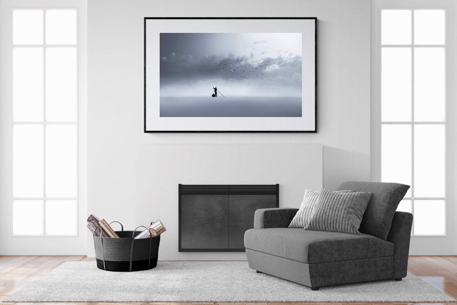 Oarsman-Wall_Art-150 x 100cm-Framed Print-Black-Pixalot