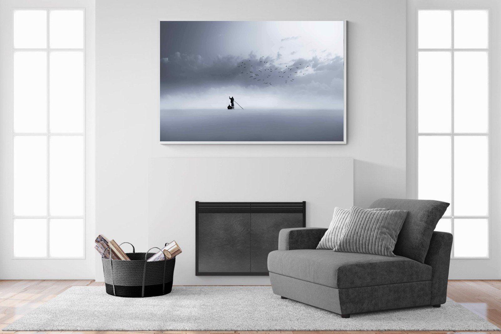 Oarsman-Wall_Art-150 x 100cm-Mounted Canvas-White-Pixalot