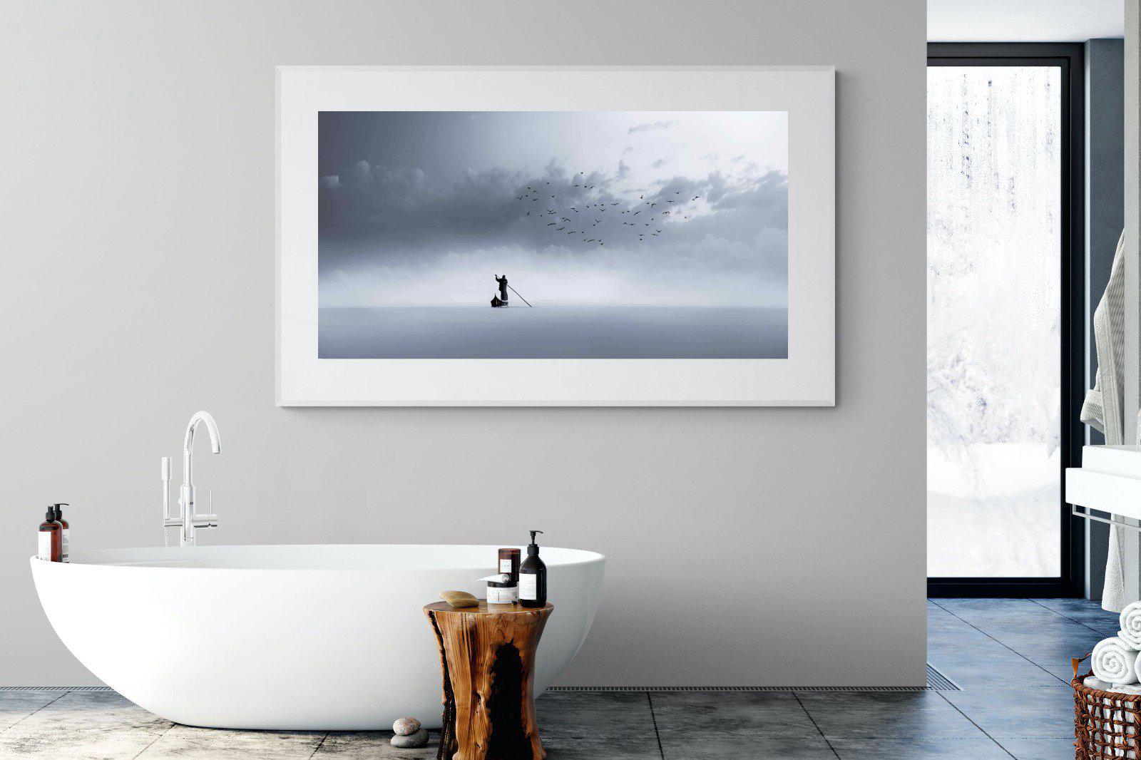 Oarsman-Wall_Art-180 x 110cm-Framed Print-White-Pixalot