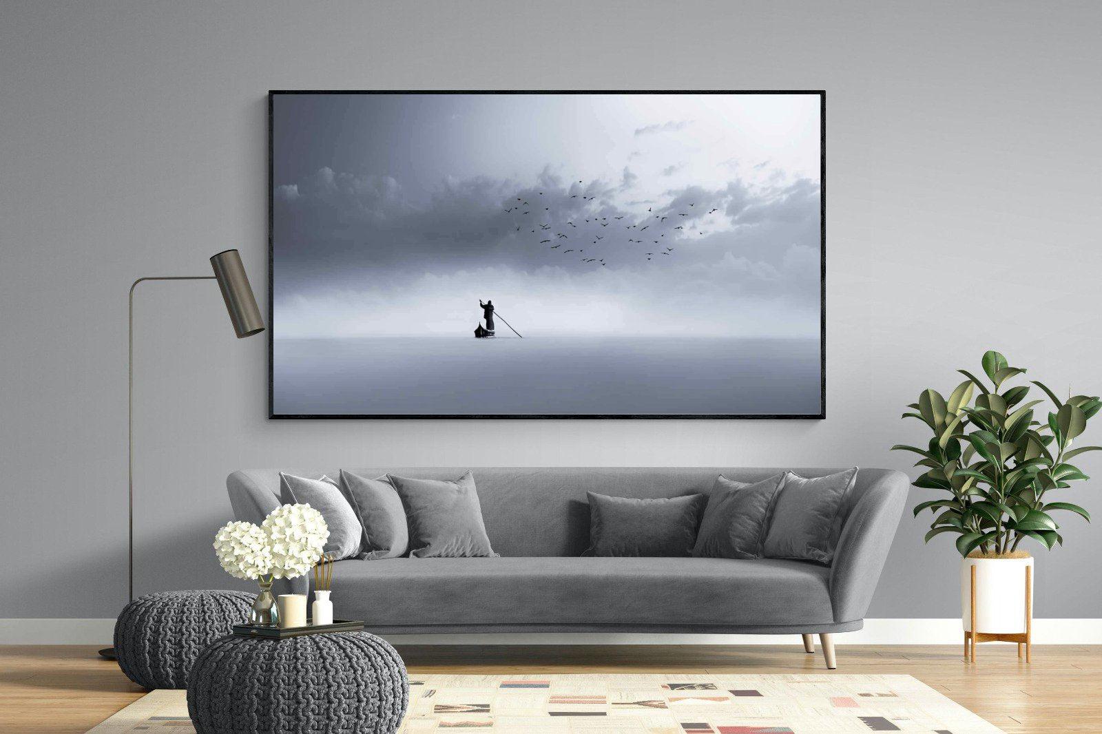 Oarsman-Wall_Art-220 x 130cm-Mounted Canvas-Black-Pixalot